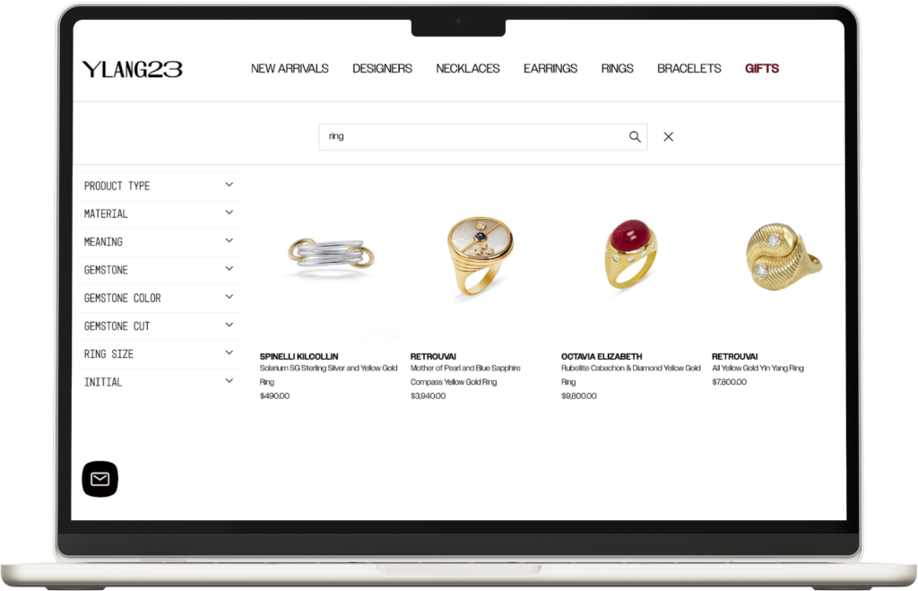 Ecommerce onsite search example