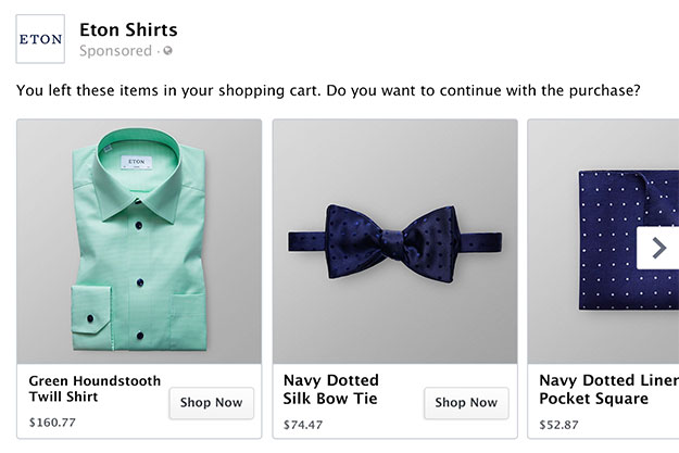 Eton Shirts Facebook Dynamic Product Ad