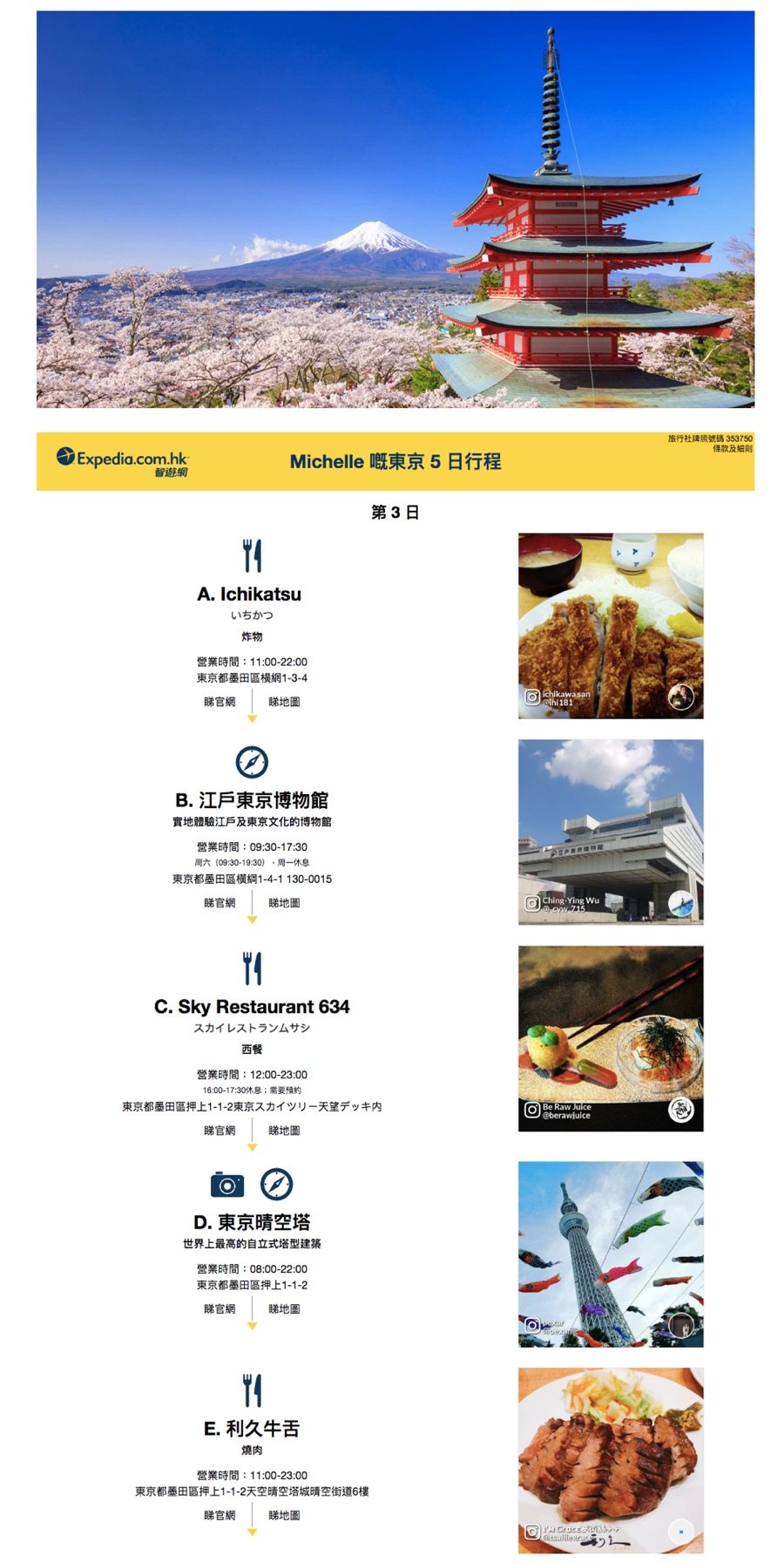 Expedia HK UGC Itinerary Email